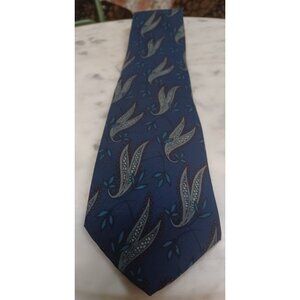 Ketch Classics Men's Tie Blue Gray Red Design looks Like Seed Pods